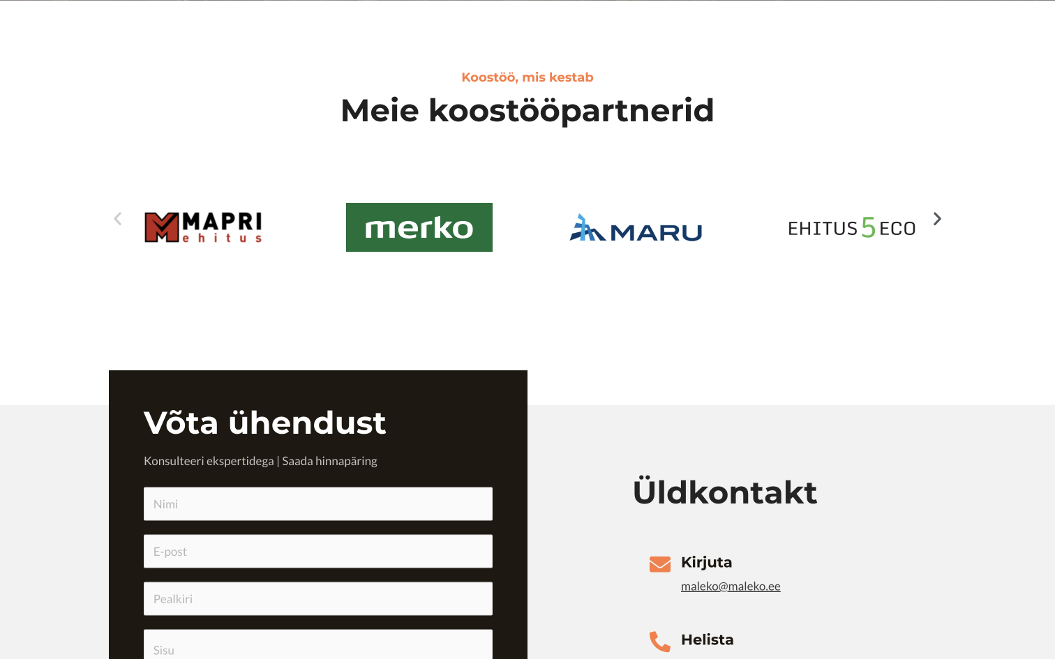 Maleko koduleht – Vaade