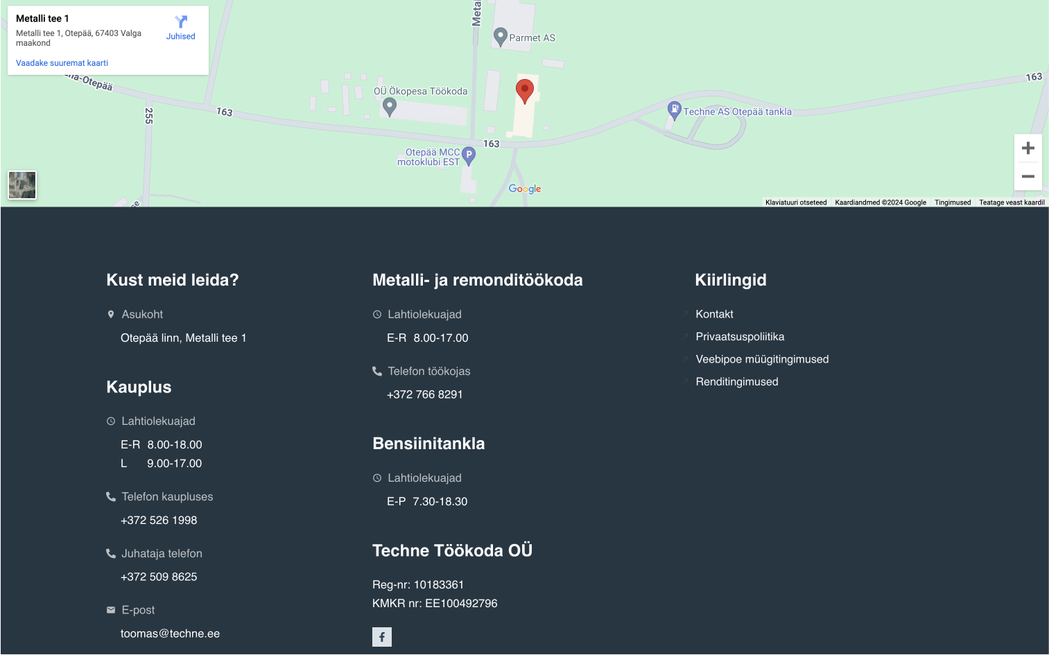 Techne koduleht – Vaade