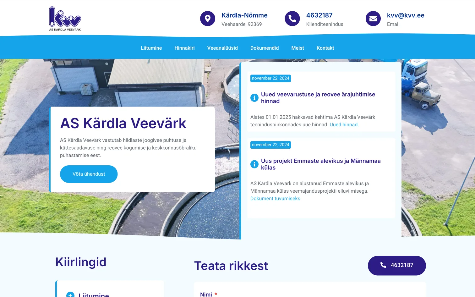 Kärdla Veevärk koduleht